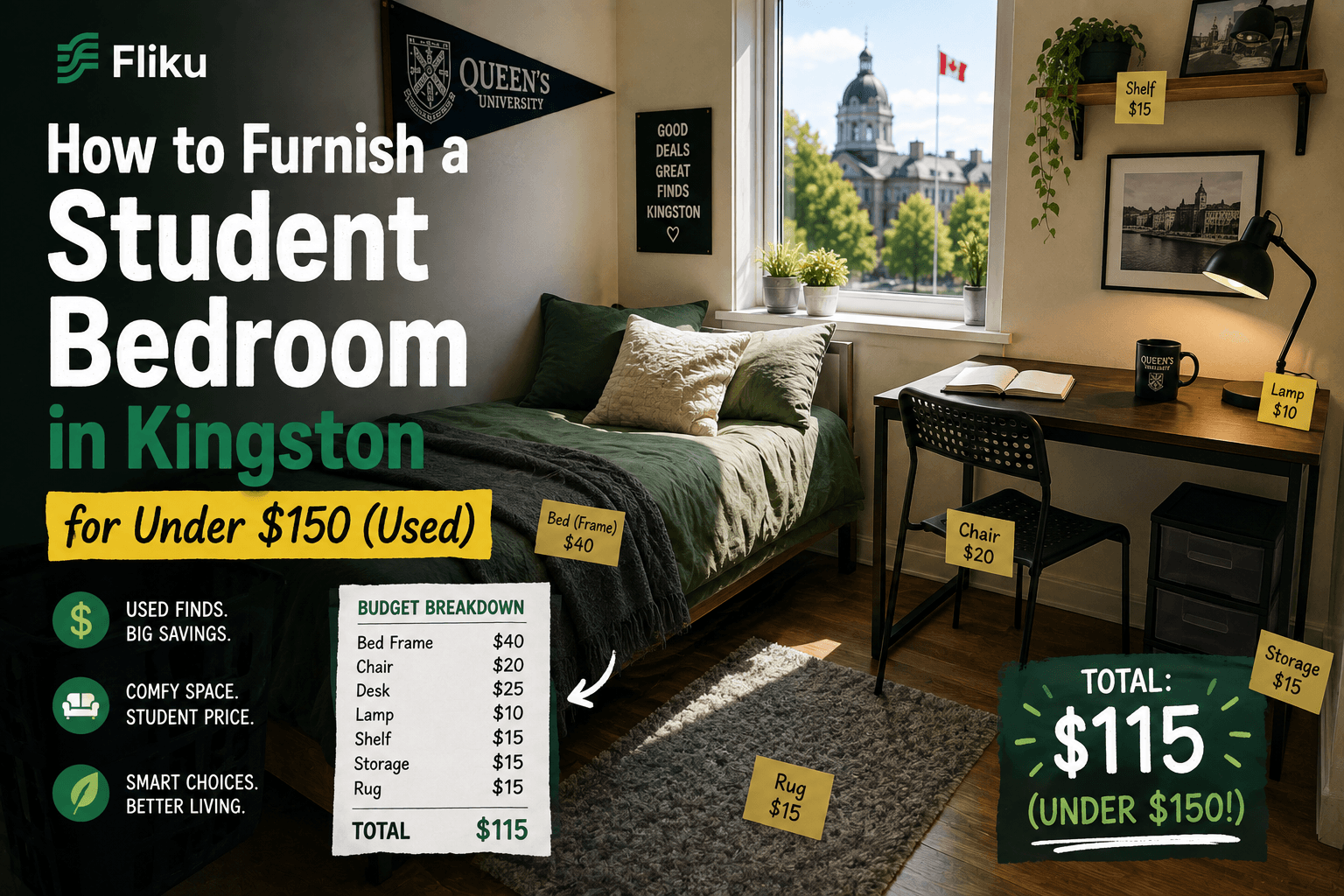 How to Furnish a Student Bedroom in Kingston for Under $150 (Used)