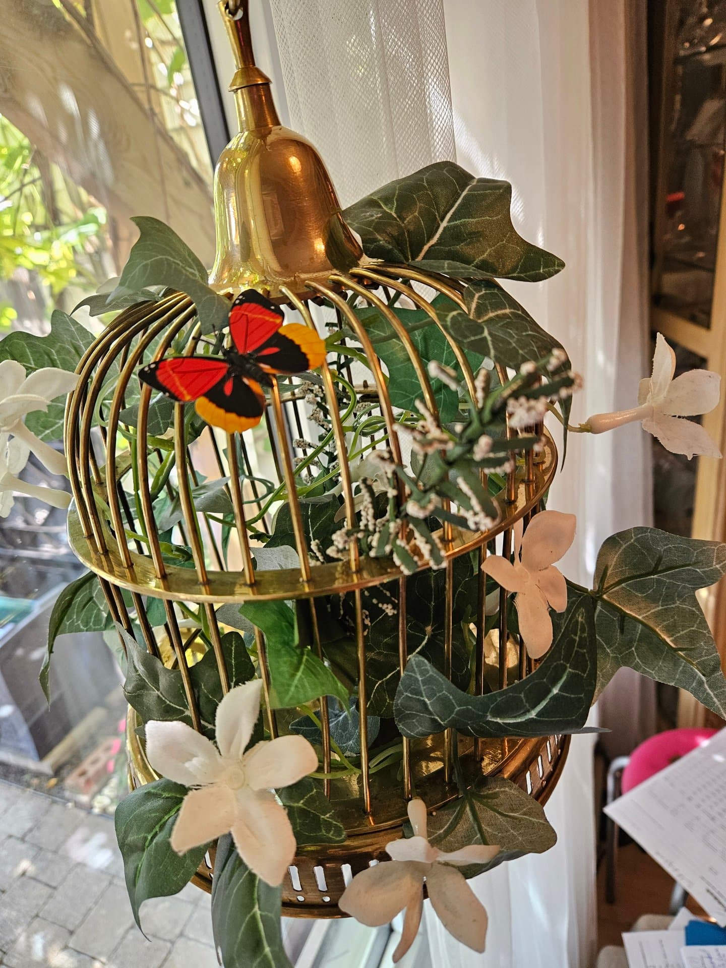 Decorative Brass Bird Cage with Floral Vine – Vintage India Home Décor - Fashion & Beauty in Ottawa, Ontario - Buy and Sell on Fliku