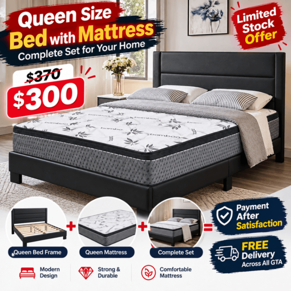 π₯ LIMITED STOCK OFFER β Queen Size Bed + Mattress Complete Set π₯ - Furniture in Toronto, Ontario - Buy and Sell on Fliku